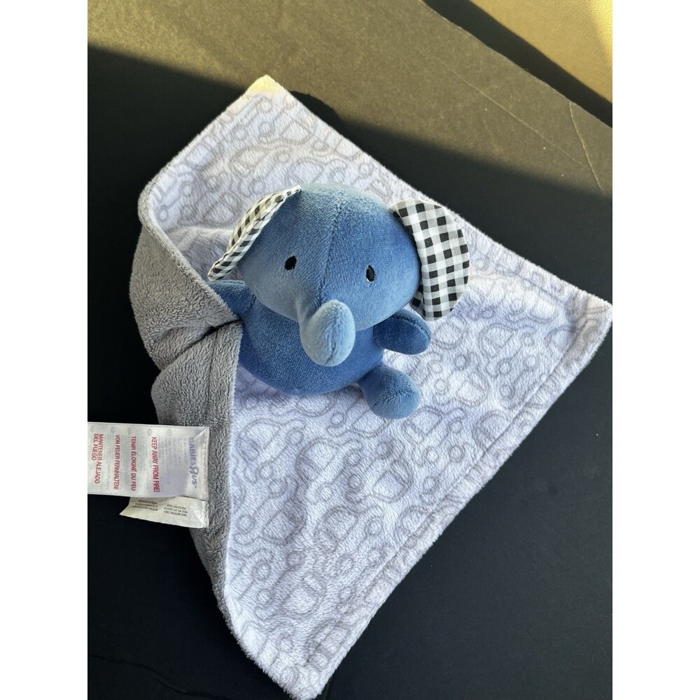 Babies R Us Elephant Lovey Security Blanket Blue Gray Car Design 2012